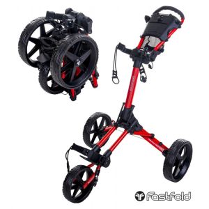 Fastfold Square Golf Trolley - Red/Black