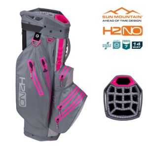 Sun Mountain 2024 H2NO Lite Cart Bag - Nickel/Cadet/Hot Pink