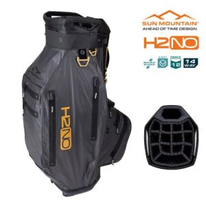 Sun Mountain 2024 H2NO Elite Cart Bag - Steel/Black/Gold