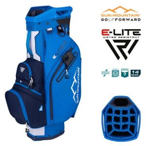 Sun Mountain 2025 H2NO E-Lite 14-Way Cart Bag - Navy/Blue/White