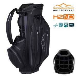 Sun Mountain 2025 H2NO Elite 14-Way Cart Bag - Black/Steel