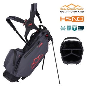 Sun Mountain 2025 H2NO Lite 4-Way Stand Bag - Black/Steel/Red