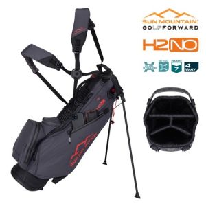 Sun Mountain 2025 H2NO LiteSpeed 4-Way Stand Bag - Black/Steel/Red