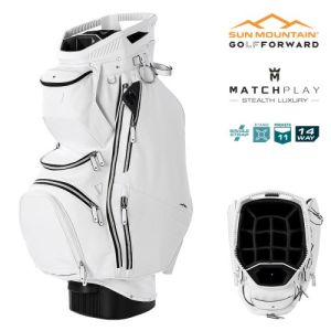 Sun Mountain 2025 Matchplay 14-Way Cart Bag - White/Black/Silver