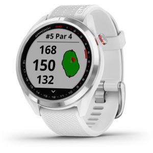 Garmin Approach S42 GPS Golf Watch - Polished Silver - White Band