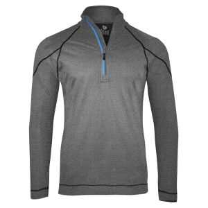 Island Green Essentials Performance Top Layer 1/4 Zip Jacket - Grey Marl/Black