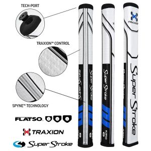 Super Stroke Traxion Flatso 1.0 Putter Grip - Black/Blue/White