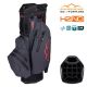 Sun Mountain 2025 H2NO Lite 14-Way Cart Bag - Black/Steel/Red