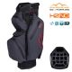 Sun Mountain 2025 H2NO Staff 14-Way Cart Bag - Black/Steel/Red