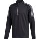 adidas 3 Stripes 1/4 Zip Sweatshirt - Black @Aslan Golf and Sports