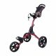 FastFold Scout 3 Wheel Golf Trolley - Burgundy/Black