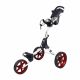 FastFold Scout 3 Wheel Golf Trolley - White/Burgundy