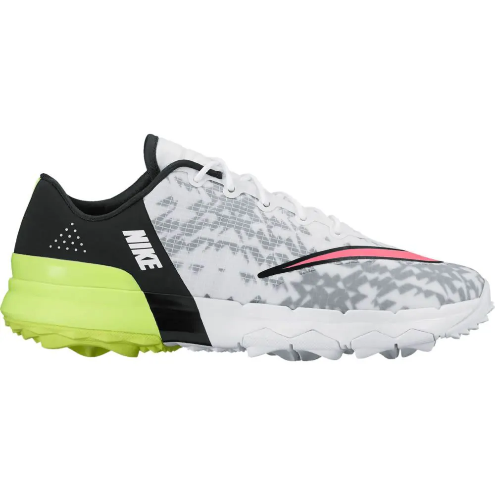 Nike FI Flex Golf Shoes WHITE RACER PINK BLACK VOLT Aslan Golf
