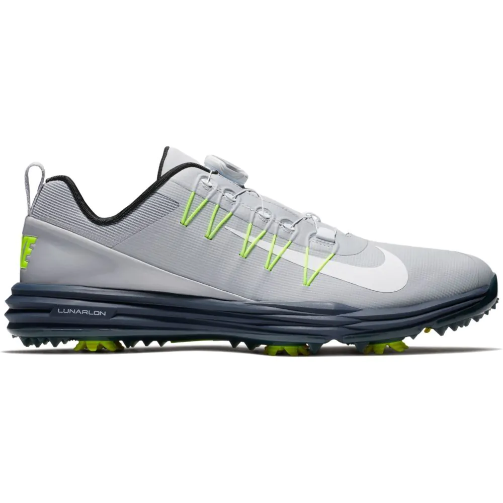 Nike Lunar Command 2 BOA Golf Shoes Wolf Grey White Thunder Blue Volt