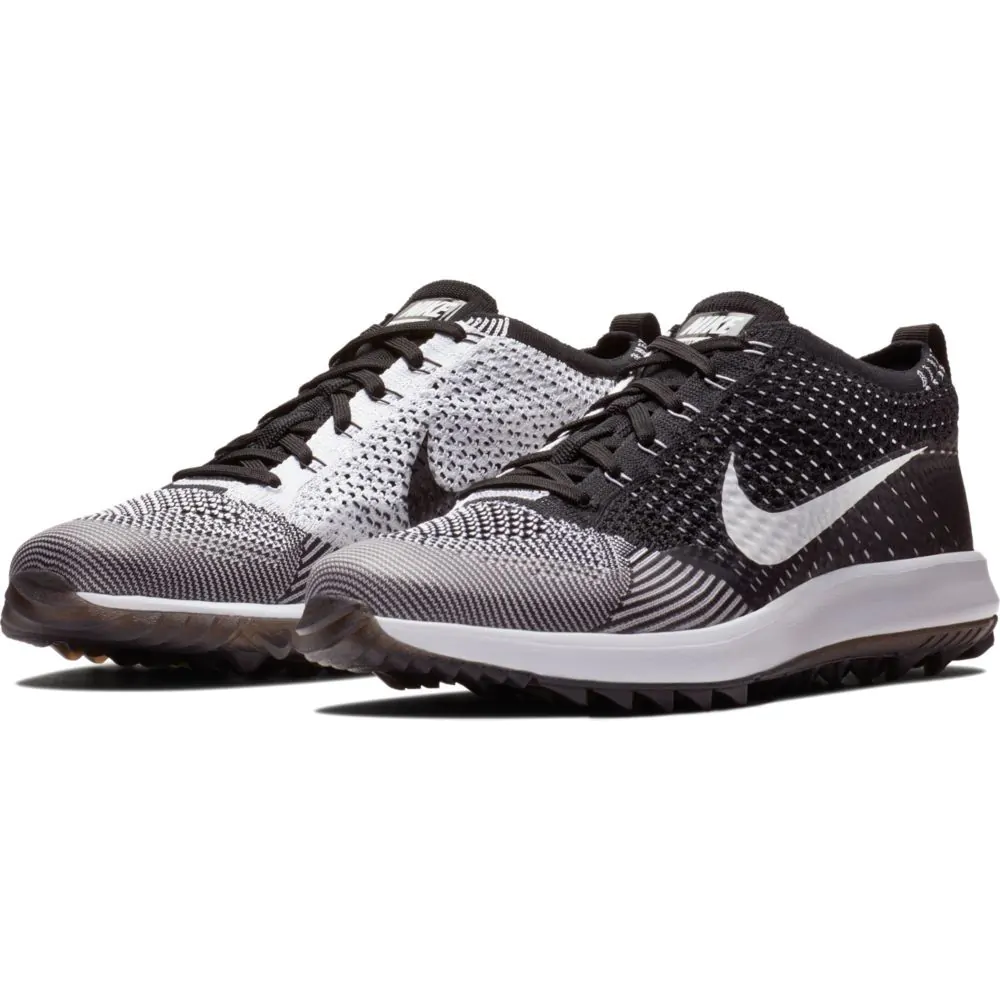 Nike Flyknit Racer G Golf Shoes Black White Nike Golf Shoes