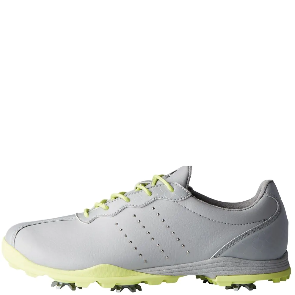 adidas Womens adipure DC Golf Shoes Grey Silver Metallic Semi Frozen Yellow