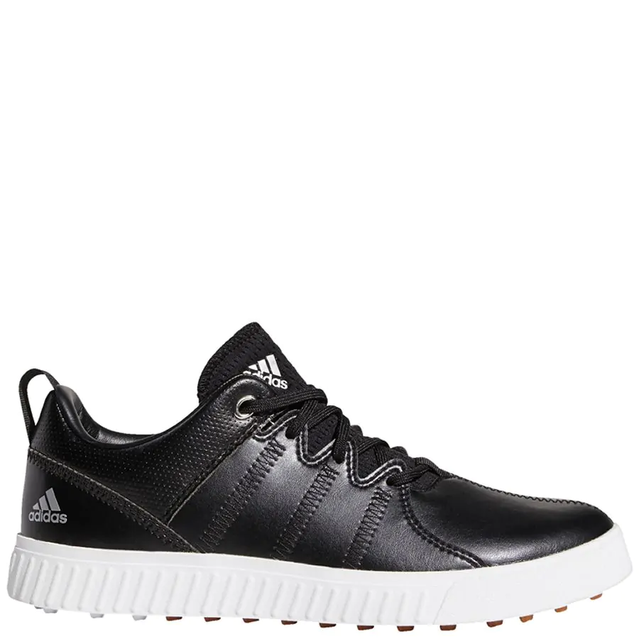 adidas Junior Adicross PPF Golf Shoes Core Black Silver Met Gum Aslan Golf