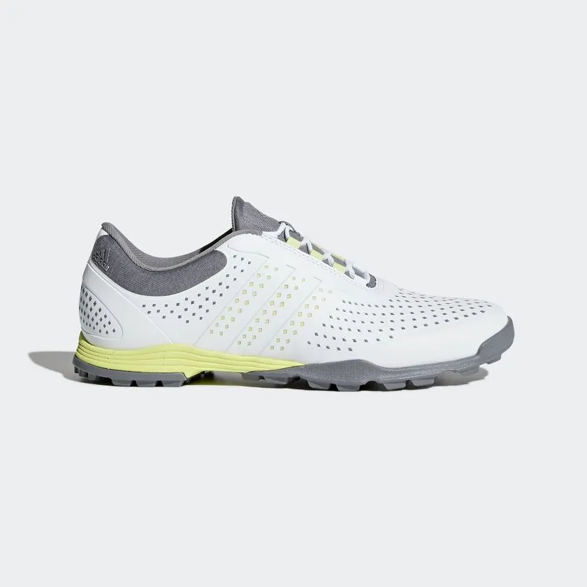 adidas Womens adipure Sport Golf Shoes White Grey Heather Semi Frozen Yellow