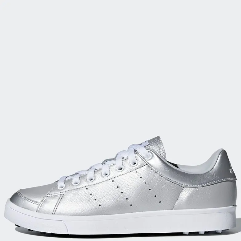 adidas Womens adicross Classic Leather Shoes Silver Metallic White Core Black