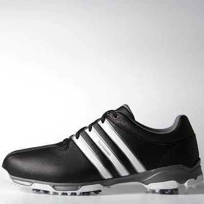 Adidas 360 Traxion Wide Golf Shoes Black White Iron Metallic
