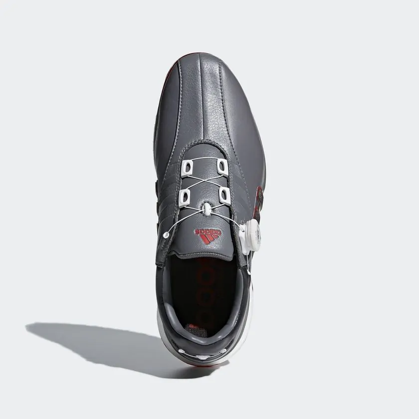 adidas Tour360 EQT Boa Golf Shoes Grey Four Utility Black Scarlet