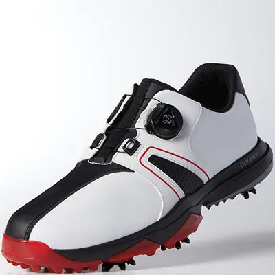 adidas 360 Traxion Boa Wide Golf Shoes White Core Black Scarlet