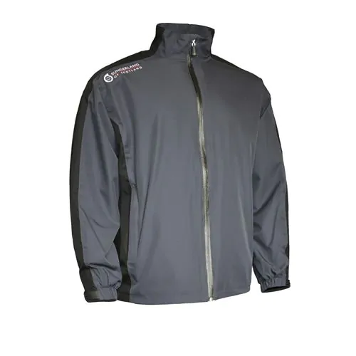 Sunderland Mens Vancouver Waterproof Golf Jacket Charcoal Black White