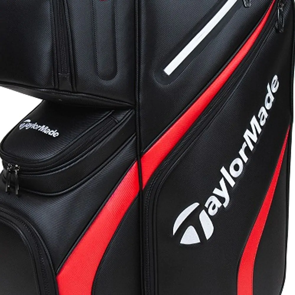 Taylormade Deluxe Golf Cart Bag 2023 Black Red Aslan Golf