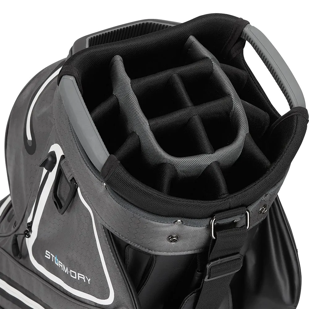 TaylorMade Storm Dry Waterproof Cart Bag Black Grey White