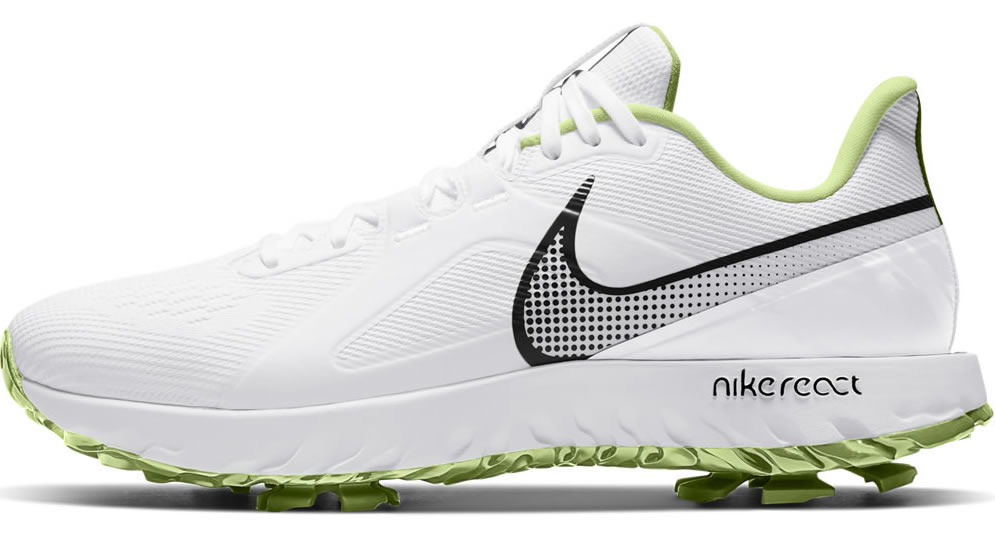 Nike React Infinity Pro Golf Shoes - White/Black-Barely Volt