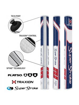 Super Stroke Traxion Flatso 2.0 Putter Grip - Red/White/Blue