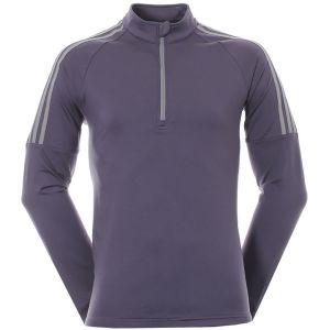 adidas 3 Stripes 1/4 Zip Sweatshirt - Purple @Aslan Golf and Sports