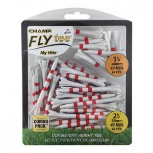 Champ MyHite Fly Tee's Combination Pack - White/Red- 69mm + 44mm