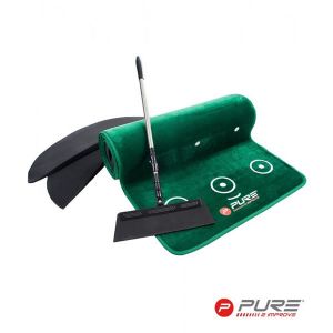 Pure2Improve Dual Grain Golf Putting Mat With Broom