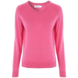 ProQuip AMY Ladies Merino V Neck Sweater - Rose @Aslan Golf and Sports