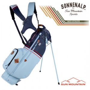 Sun Mountain 2023 Mid Stripe Stand Bag - Frost/Navy/Red