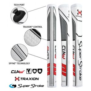 Superstroke Traxion Claw 2.0 Putter Grip - White/Red/Grey