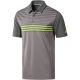 adidas Ultimate 365 3-Stripe Heathered Golf Polo - Grey Three/Grey Four/Solar Slime @Aslan Golf and Sports