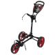 FastFold FlatFold Golf Push Trolley - Charcoal/Red