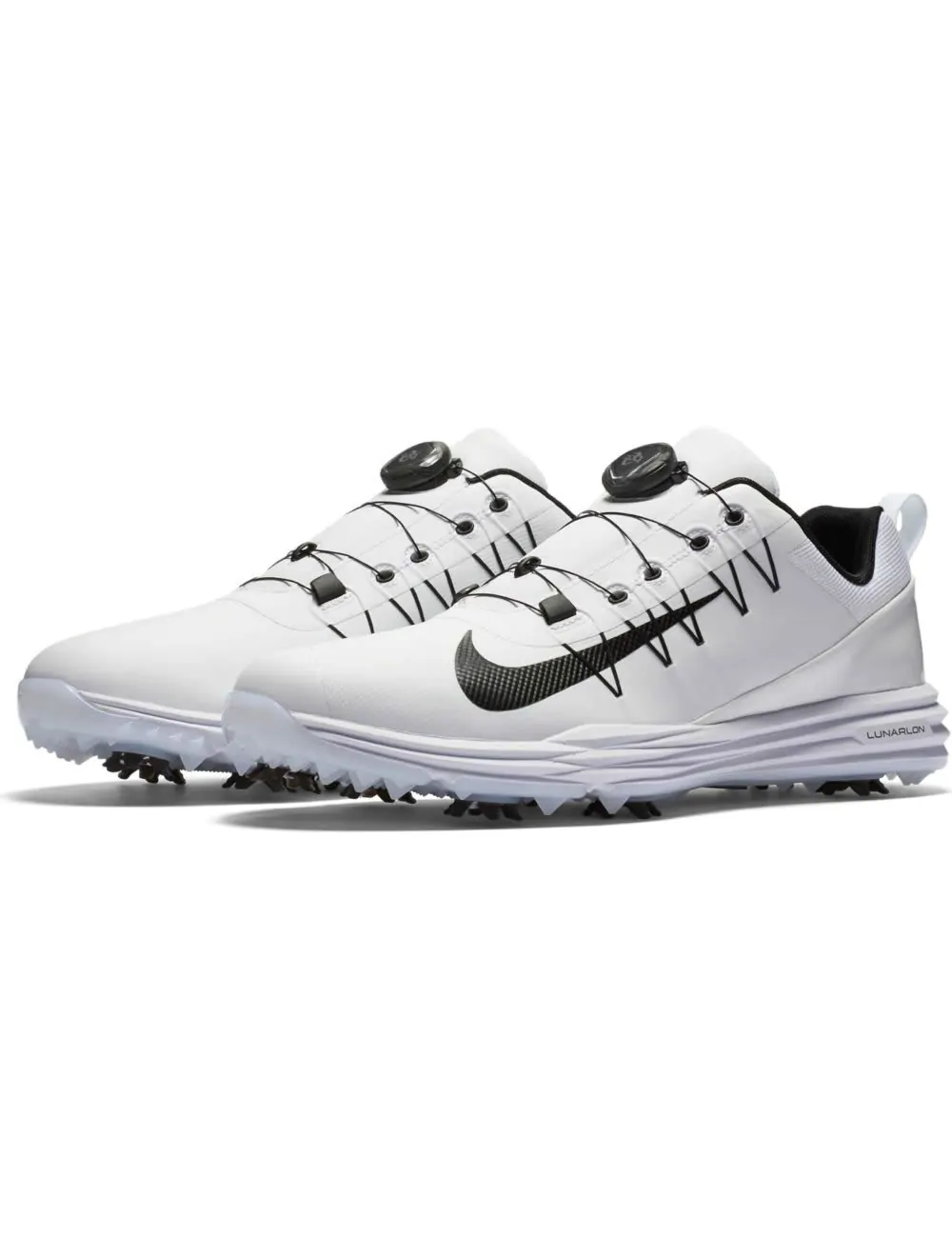 Nike Lunar BOA Golf Shoes - White/Black-White