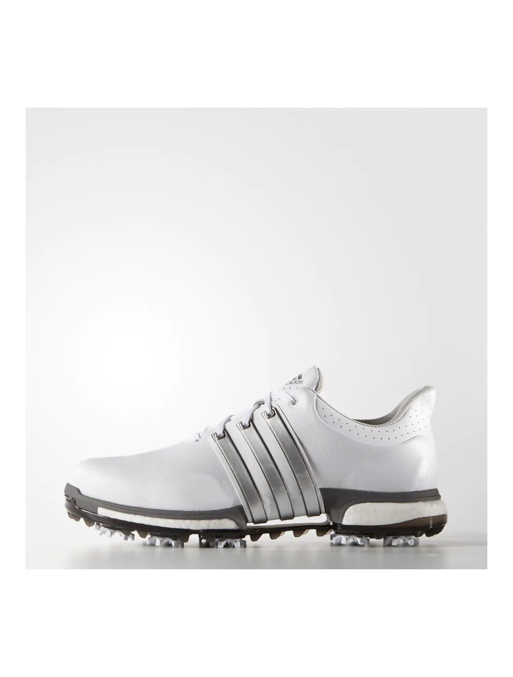 Adidas Tour360 Boost Golf Shoes White Silver Met Dark Silver